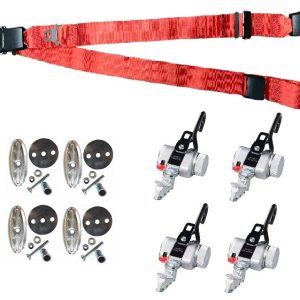 PROTEKTOR 2.0 SilverSeries System Wheelchair Restraints, Manual Lap Belt and Floor Anchors | 4 PACK KIT