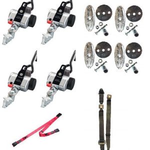 AMF Bruns | K534221-1000HL 4 BronzeSeries Retractors J Hook & L-Track with Static Lap Belt, Static Shoulder Belt & Oval Pockets