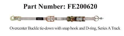 Sure-Lok FE500 Wheelchair Overcenter Buckle Strap for A Track