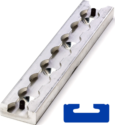FE200761 | 8" L-Track Section, Non-Flanged, with 1/4" Countersunk Mounting Holes