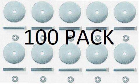 Wheelchair 5/16" (8mm) Grade F835 Track Bolts with Washers & Nuts 100 Pack | FE201006