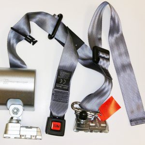 AMF Bruns | H370255 Auto Retractor-Shoulder Belt Manual Hgt Adjuster L-Track Fitting Gray 90° Bracket | H370255