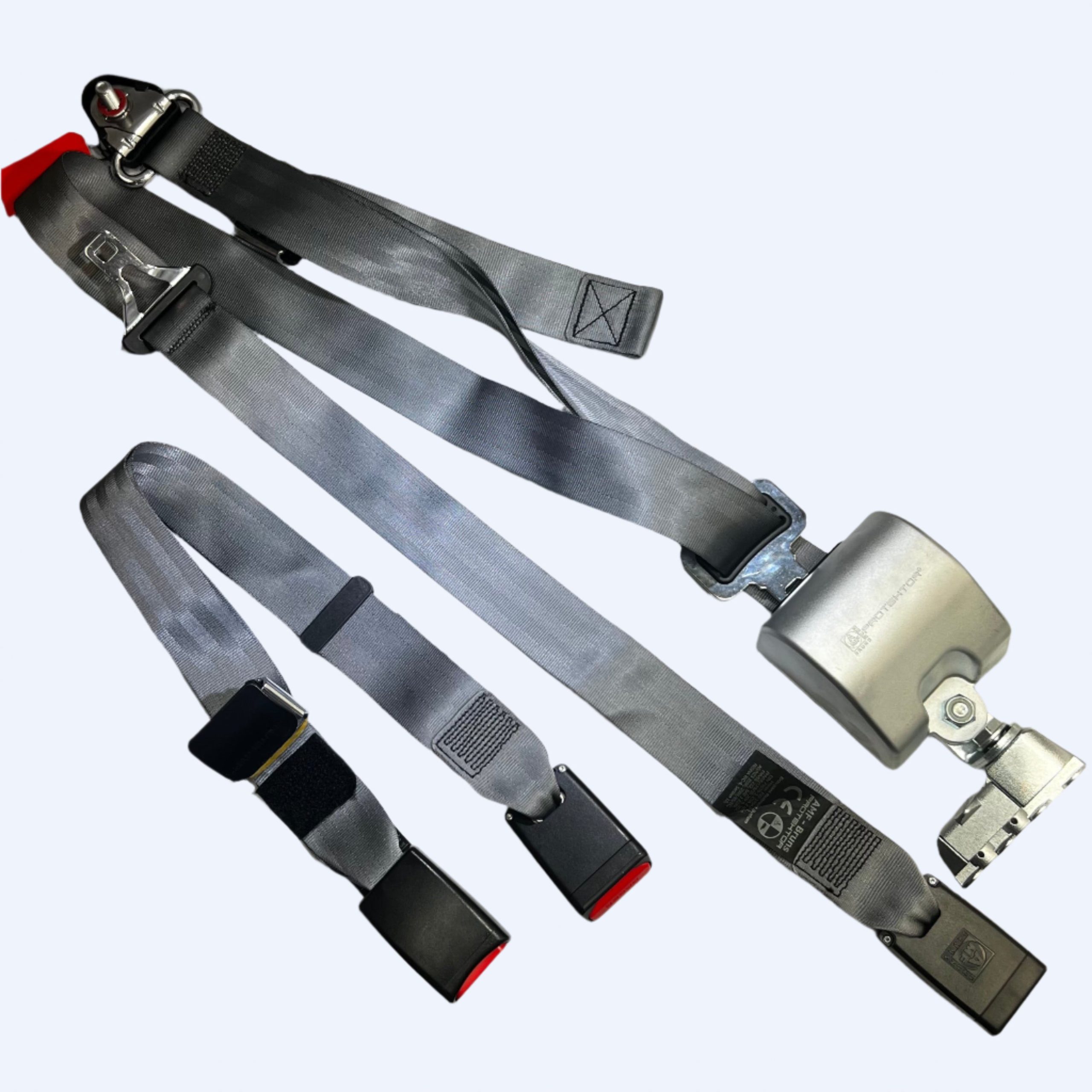 AMF Bruns | H470232-3101 Retractable Lap/Shoulder Belt w/ Height Adjuster, L-Track fitting on Bottom - Image 2