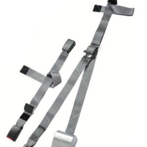 AMF Bruns | H470232-3110 Retractable Lap/Shoulder Belt w/ Height Adjuster, L-Track fitting on Top, 90° Bracket on Bottom