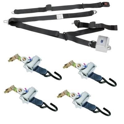 Q'straint Deluxe Retractor Kit with Retractable Shoulder/Lap Belt (A Track) | Q-8101-A1-A