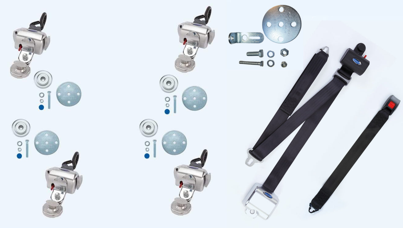 Q'straint Deluxe Retractor Kit with Retractable Shoulder/Lap Belt Combo | Q-8100-A1-HR-SNC