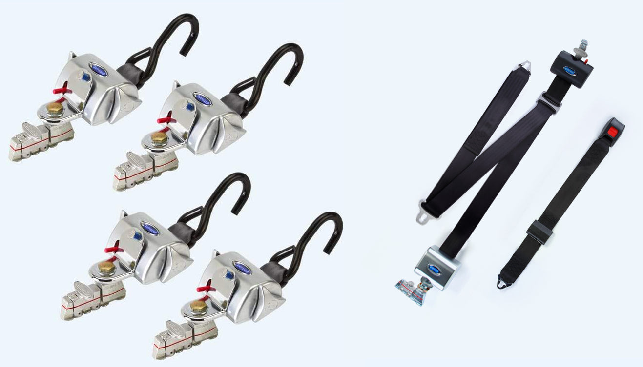 QRT Deluxe Kit w/ Retractable Shoulder/Lap Belt and L-Track Fittings | Q-8107-A1-L
