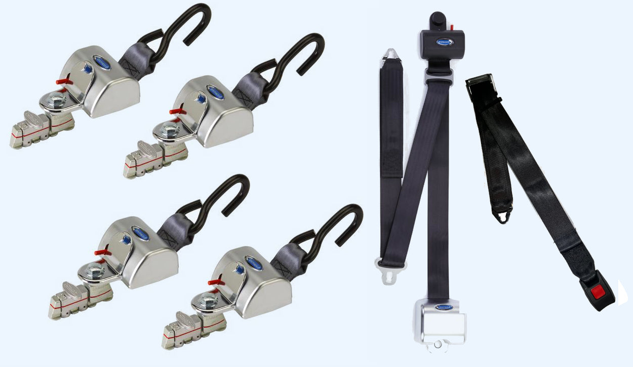 Q'Straint 4 QRT Max Retractors w/ Retractable Shoulder & Lap Belt | Q-8300-A1-HR-L