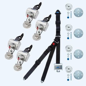 Q'Straint 4 QRT Max Retractors with Slide 'N Click fittings and Retractable Lap & Shoulder Belt Combo | Q-8300-A1-SC