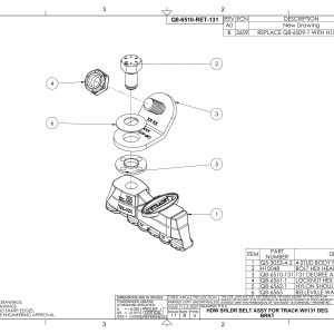 L-Track Hardware for Angled Wall Mounted Retractable Shoulder Belt | Q8-6510-RET-131